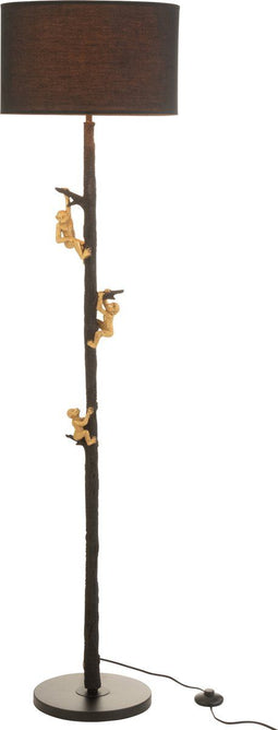 J-Line tafellamp Apen - polyresin/metaal - zwart/goud