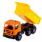 Speelgoed rood/geel/blauwe kiepwagen auto voor jongens 41 cm - Buiten/binnen speelgoed auto's - Vrachtwagen met laadklep/oplegger