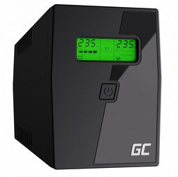 Green Cell UPS02 - UPS - 0,8 kVA 480 W - Zwart
