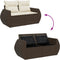 vidaXL - Tuinbank - 2-zits - met - kussens - poly - rattan - bruin