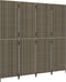 vidaXL - Kamerscherm - 4 - panelen - poly - rattan - grijs