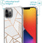 iMoshion Hoesje Geschikt voor iPhone 12 Pro / 12 Hoesje Met Koord - iMoshion Design Hoesje met Koord - Wit / Meerkleurig / Goud / White Graphic