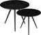 Mica Decorations Jailey - Bijzettafel - Set van 2 - H49 x Ø50 cm - Gerecycled Hout - Zwart (2 stuks)