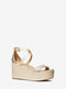 Michael Kors Serena Wedge - Sleehaksandaal - Metallic canvas - Goud - Maat 41