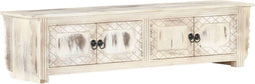 vidaXL - Tv-meubel - 140x30x35 - cm - massief - mangohout - wit
