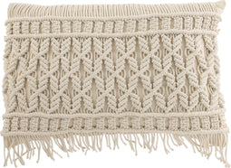 J-Line kussen Cosy Rechthoek - katoen - gebroken wit