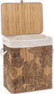 5Five Blackflower Wasmand bamboe met katoenen zak en handvaten - 50 L - Met deksel