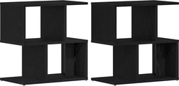 vidaXL - Nachtkastje - 2 - stuks - Zwart - Eiken - 50x30x51,5 - cm - Engineered - Hout