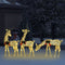 vidaXL - Rendierfamilie - Kerstmis - warmwit - 270x7x90 - cm - mesh - goudkleurig