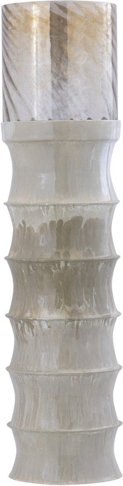 PTMD Kaylyne Cream Enamel Ribbed Stormlight W Glass S