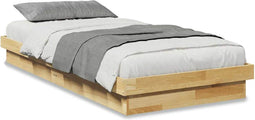 vidaXL - Bedframe - zonder - matras - 90x190 - cm - massief - hout - eiken
