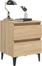 vidaXL - Nachtkastje - 40x35x50 - cm - bewerkt - hout - sonoma - eikenkleurig