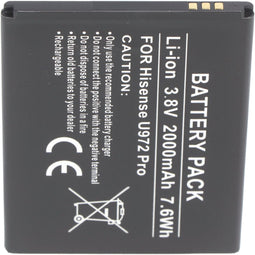 Batterij geschikt voor de Hisense U972 Pro batterij Li38200F ca. 76 x 59 x 5.1mm
