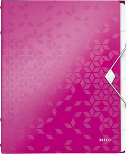 Sorteermap Leitz WOW 6 tabbladen PP roze - 4 stuks