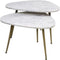 HSM Collection Salontafel Marseille Wit/Goud Marmer/Metaal Set van 2