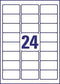 Avery L7159, Adresetiketten, Laser, Ultragrip, wit, 250 vellen, 24 per vel, 63,5 x 33,9 mm