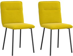 vidaXL - Eetkamerstoelen - 2 - st - fluweel - geel
