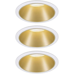 Paulmann Cole set inbouwspot - LED - wit/goud mat - 3-traps dimbaar - 2700K - warmwit