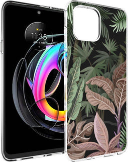 iMoshion Hoesje Geschikt voor Motorola Edge 20 Lite Hoesje Siliconen - iMoshion Design hoesje - Groen / Roze / Dark Jungle