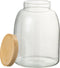 J-Line voorraadpot Tom - glas/bamboe - transparant/naturel - medium
