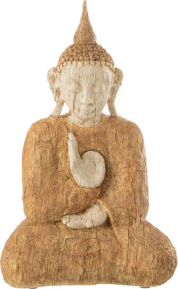 J-Line figuur Boeddha Zittend - polyresin - naturel/beige - large