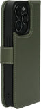 Mobiparts iPhone 15 Pro - Leather 2 in 1 Wallet Case - Uitneembare backcover MagSafe - Groen