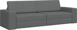 vidaXL - Vloersofa - Bed - 2-in-1 - Donkergrijs - 245x150x60,5 - cm - Stof