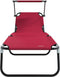 vidaXL - Vouwbare - Ligbed - met - Luifel - Rood - 600D - Oxford - Stof