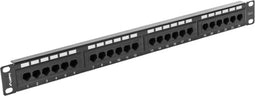 Lanberg PPU6-1024-B - Patch Panel - 24 UTP-Poorten Categorie 6 - Zwart