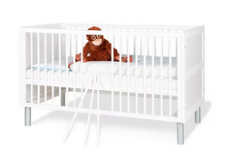 Pinolino Kinderbed nr. 04 - 145x76x85 cm - 3 verwijderbare spijlen - Wit
