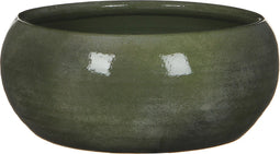 Mica Decorations Lester Plantenschaal - H12 x Ø28 cm - Terracotta - Groen
