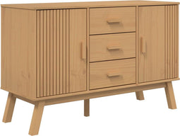 vidaXL - Dressoir - OLDEN - 114x43x73,5 - cm - massief - grenenhout - bruin