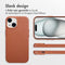 Accezz MagSafe Leather Backcover - iPhone 15 - Echt leer met verhoogde randen - Bruin