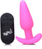 XR Brands Vibrating Silicone Butt Plug with Remote Control pink