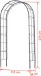 Nature Rozenboog - Pergola met decoratieve krullen - H230 x B100 x D37 cm - zwart