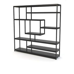 Roxxz Design Industrial Bookcase COD - Mango Wood Black - 200x40x200