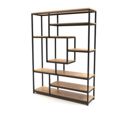 Roxxz Design Industrial Bookcase COD - Mango Wood - 200x40x150cm