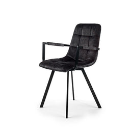 Roxxz Design Dining chair Max - Velvet Gray - Industrial