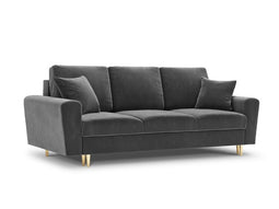 Micadoni Velvet Sofa With Bed Function And Box "Moghan" 3 Seats