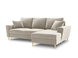 Micadoni Velvet Right Corner Sofa With Bed Function And Box "Moghan" 4 Seats