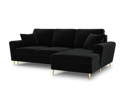 Micadoni Velvet Right Corner Sofa With Bed Function And Box "Moghan" 4 Seats