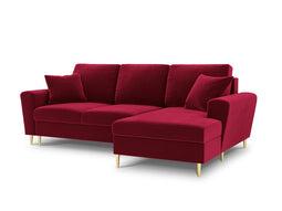 Micadoni Velvet Right Corner Sofa With Bed Function And Box "Moghan" 4 Seats
