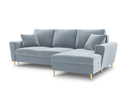 Micadoni Velvet Right Corner Sofa With Bed Function And Box "Moghan" 4 Seats