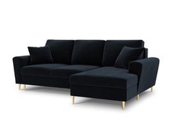 Micadoni Velvet Right Corner Sofa With Bed Function And Box "Moghan" 4 Seats