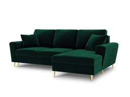 Micadoni Velvet Right Corner Sofa With Bed Function And Box "Moghan" 4 Seats