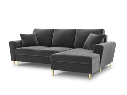 Micadoni Velvet Right Corner Sofa With Bed Function And Box "Moghan" 4 Seats