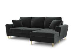 Micadoni Velvet Right Corner Sofa With Bed Function And Box "Moghan" 4 Seats