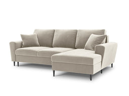 Micadoni Velvet Right Corner Sofa With Bed Function And Box "Moghan" 4 Seats