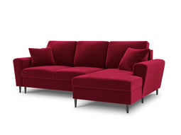 Micadoni Velvet Right Corner Sofa With Bed Function And Box "Moghan" 4 Seats