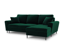 Micadoni Velvet Right Corner Sofa With Bed Function And Box "Moghan" 4 Seats